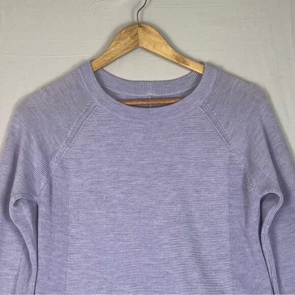 Lululemon Sit In Lotus Sweater Merino Wool Womens Small Heathered Lilac Tunic - Picture 7 of 13